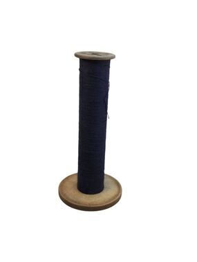 Vintage Industrial  Spool With Navy Blue Thread For Sewing Weaving Or Craft Proj